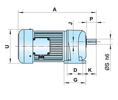 G系列齒輪減速機(jī)/減速電機(jī)-左視圖